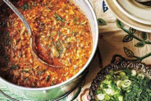Tomato, lemongrass and rice soup