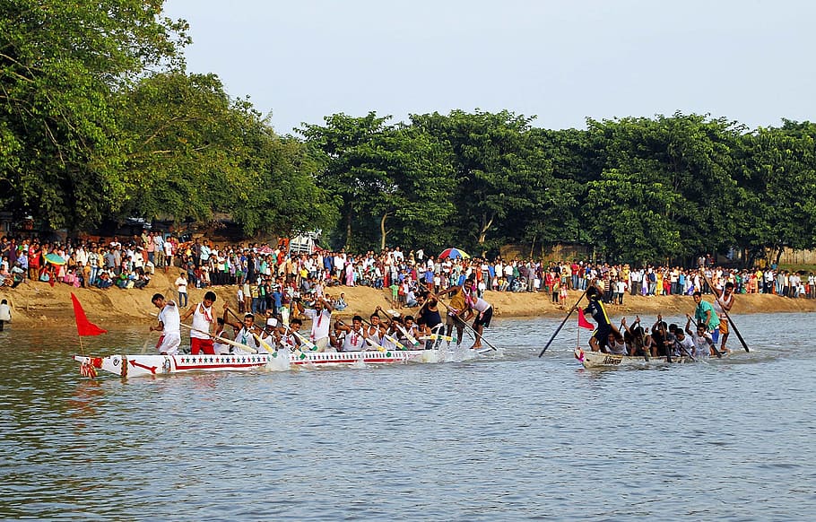 festival celebration with boat races in south india during Monsoon in India