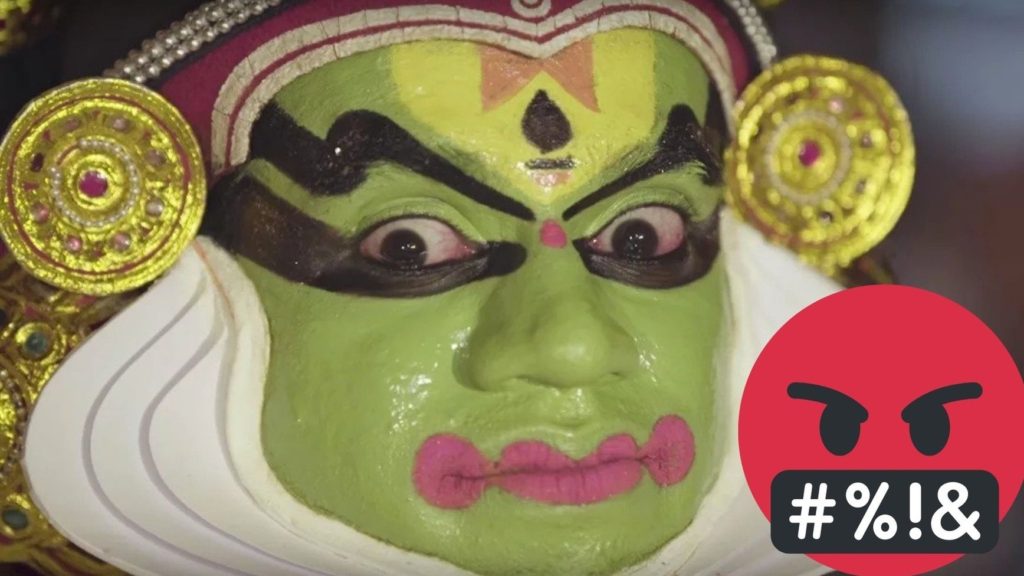 kathakali dance angry face. Chennai tourism