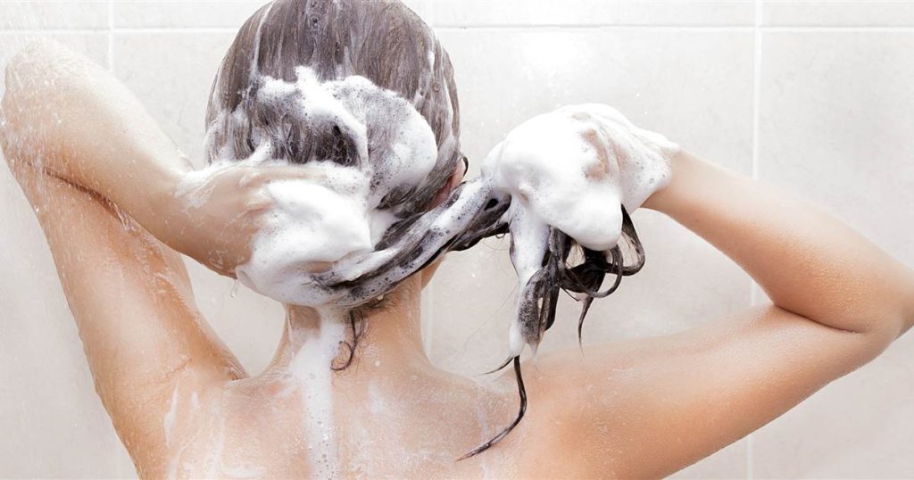 woman washing  her hair. healthy hair 2