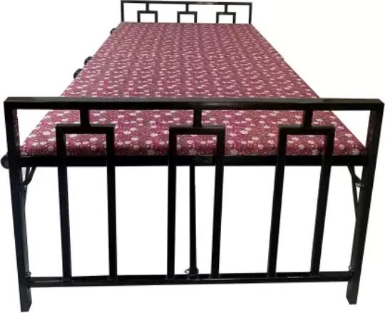 Sahni single folding bed with fixed mattress